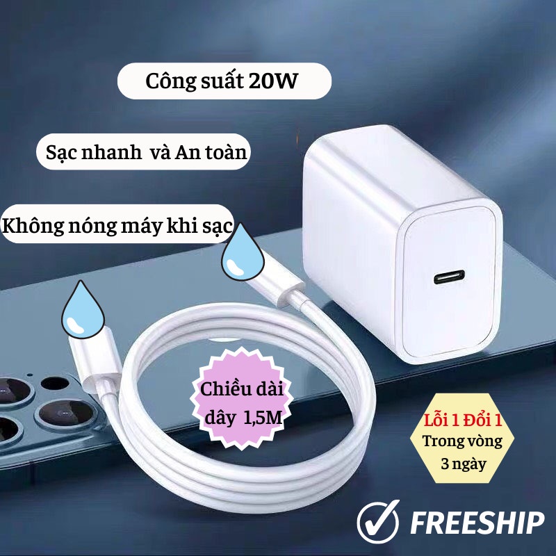 Củ Sạc Nhanh Bộ Củ Cáp Sạc Dành Cho Điện Thoại  KHO GIA DỤNG TRẦN PHÚ