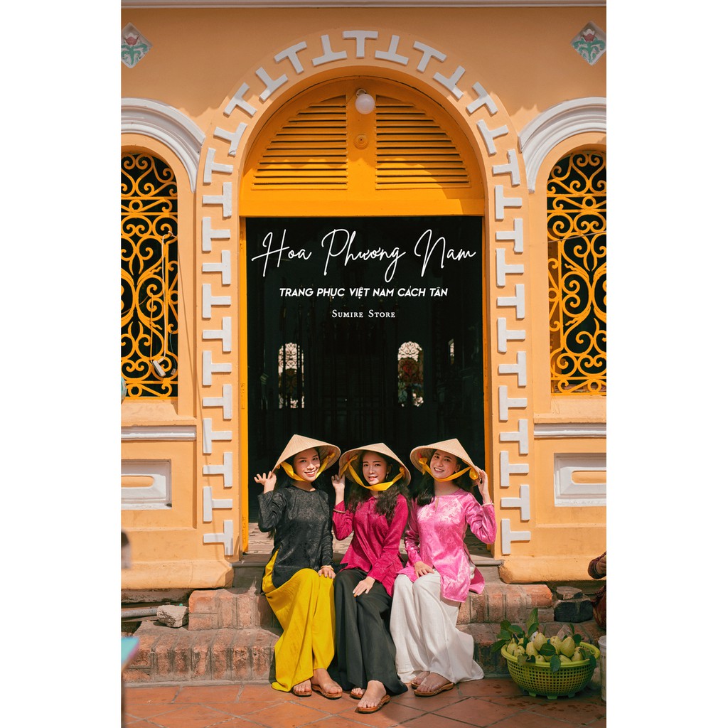 Sumire Store Quần Linen ống rộng Trúc Chi Không túi