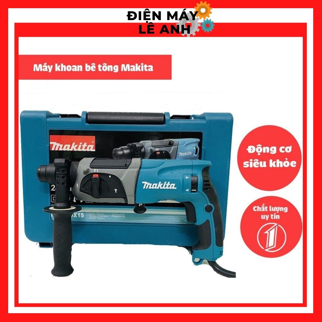Máy khoan điện cầm tay đục tường bê tông Makita HR2470 giá rẻ mini chính hãng đa chức năng