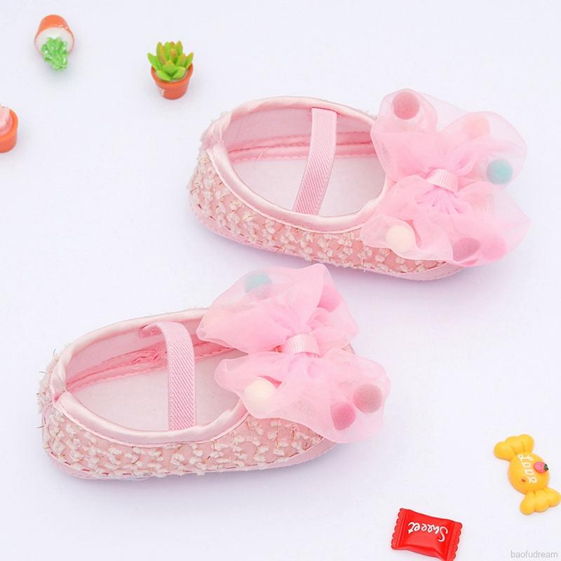 Giày Mềm Mại Phối Nơ Bướm Kiểu Công Chúa Dành Cho Bé Gái