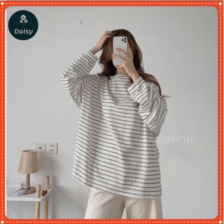Áo Kẻ Thun Dài Tay Form Thụng❤Freeship❤ Áo Thụng Nữ Style Hàn [Video+Ảnh Thật]