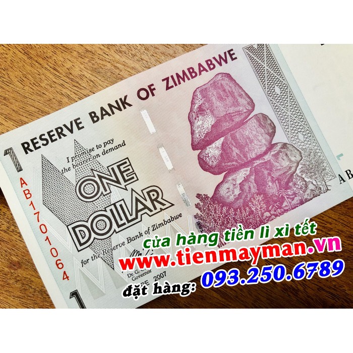 Tờ tiền lì xì hình trâu Zimbabwe lì xì năm Tân Sửu tài lộc cùng bao lì xì siêu kute