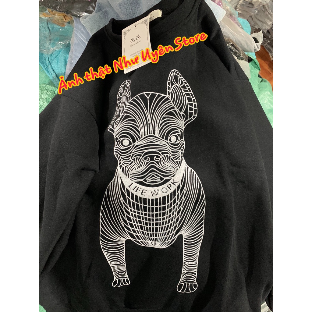 Áo nỉ chó in 5D HAI MẶT Hàng may kỹ in sắc nét chuẩn đẹp(ÁO SWEATER UNISEX Freesize, Áo Nỉ Thụng Tay Phồng) | BigBuy360 - bigbuy360.vn