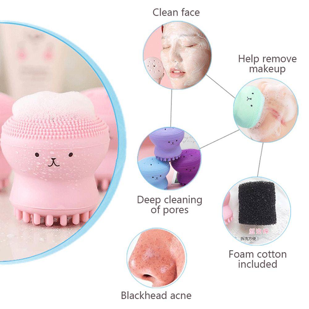 Bàn Chải Rửa Mặt Silicone Cầm Tay Hình Bạch Tuộc
