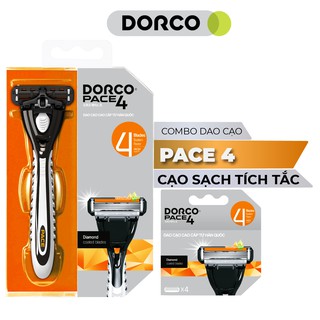Bộ Dao cạo và Vỉ 04 đầu cạo râu 4 lưỡi DORCO PACE 4