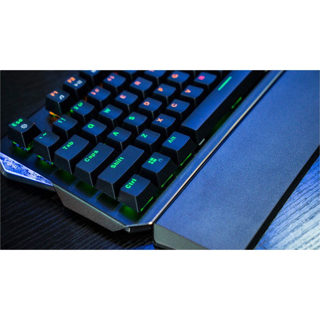 Bàn phím cơ Fuhlen D Destroyer Blue Switch Đèn led 10 chế độ, bảo hành chính hãng
