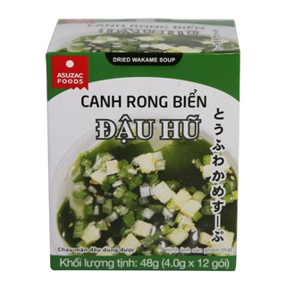 Canh rong biển đậu hủ Asuzac (hộp 12 gói x 4g)