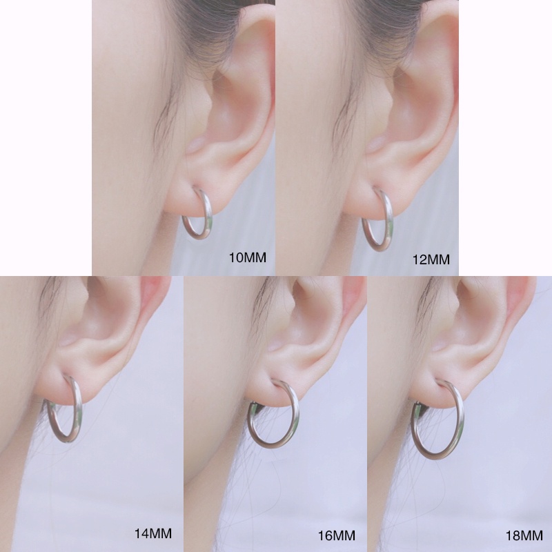 Khuyên Tai Vòng Tròn Màu Sắc Đơn Giản Không Xỏ Lỗ