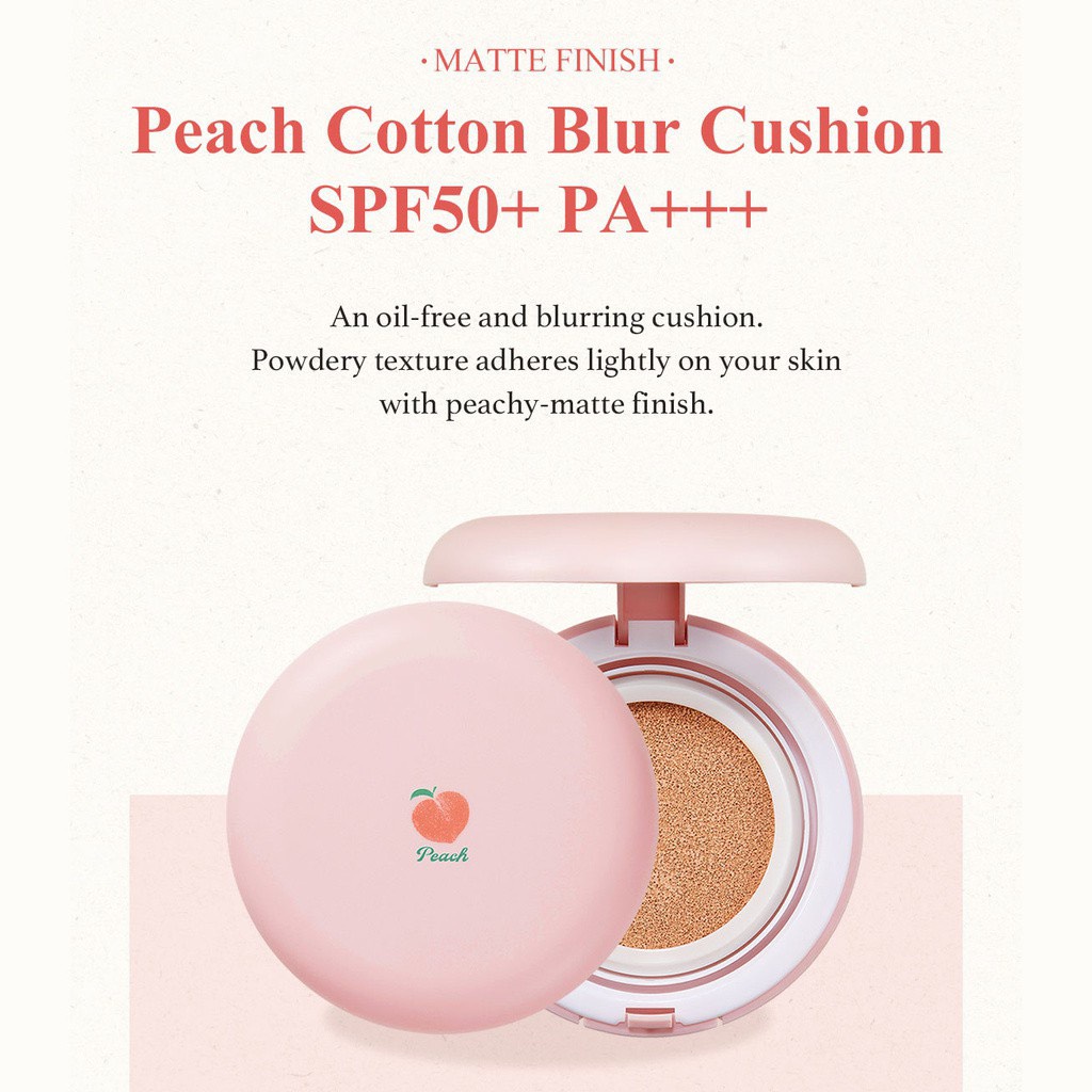 Phấn nước SKINFOOD PEACH COTTON BLUR CUSHION SPF50+PA+++ | BigBuy360 - bigbuy360.vn