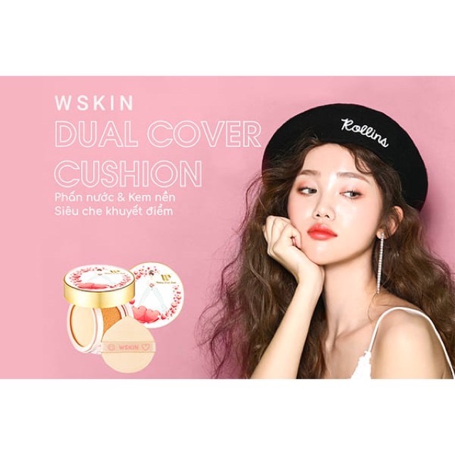 Phấn Nước Và Kem Nền Siêu Che Khuyết Điểm WSKIN Dual Cover Cushion