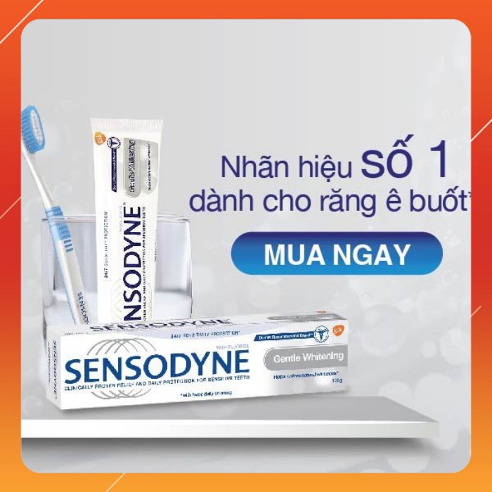 Kem Đánh Răng Sensodyne Gentle Whitening 100G - Made in Thailand + Bàn Chải lông siêu mịn mềm mại