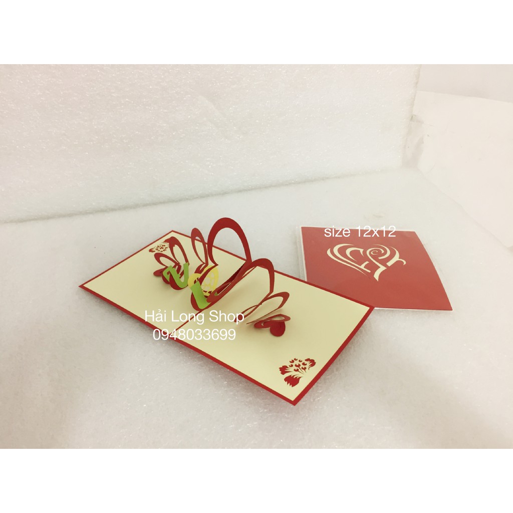 Trái Tim 1 - Love - Thiệp 3D