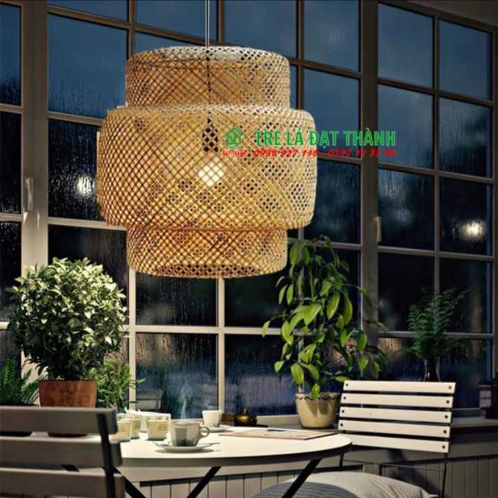 Đèn tre, lồng mây tre đèn trụ - Hàng xuất khẩu loại đẹp