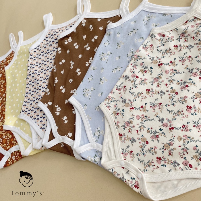 Body dây cho bé gái hoạ tiết hoa nhí vải cotton 4 chiều mềm êm co giãn thoải mái TOMMY HOUSE