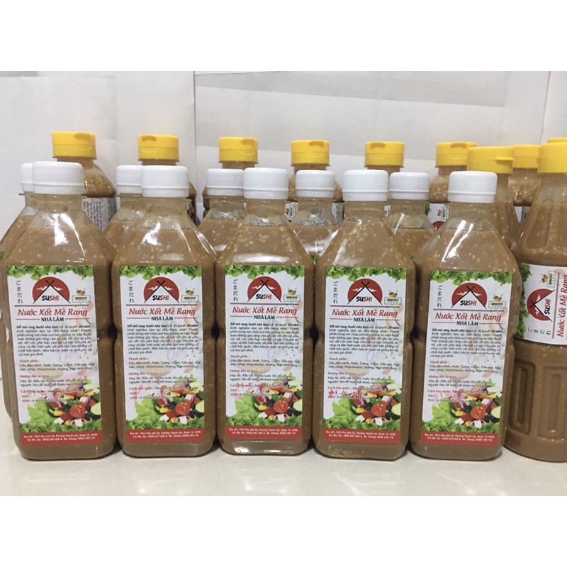 sốt mè rang 330ml, thơm ngon và không chất bảo quản, nấu bởi bếp trưởng có kinh nghiệm 20 năm làm tại Nhật.