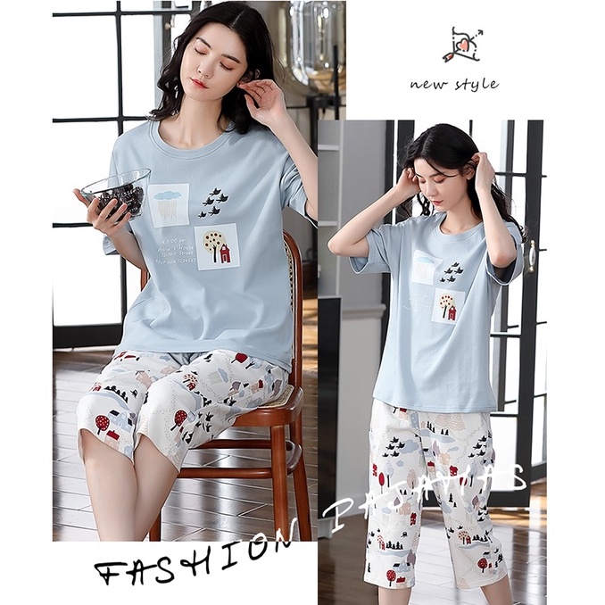 Đồ mặc nhà nữ đáng yêu chất thun cotton 100% BA5018