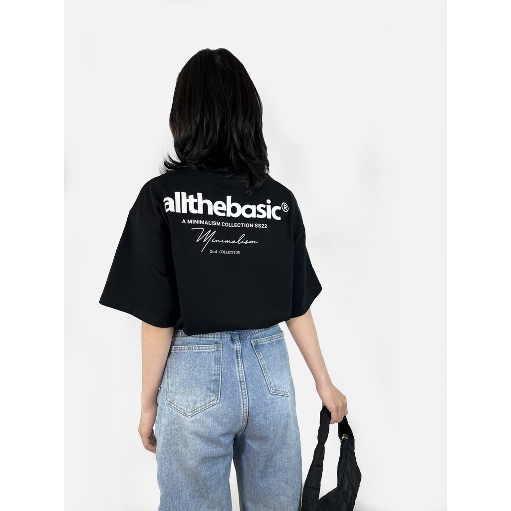 Áo thun unisex Minimal Collection ALL THE BASIC cá tính, form rộng tay lỡ  năng động thoải mái 01XE0016