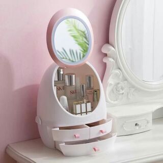 kệ đựng mỹ phẩm quả trứng có đèn Led