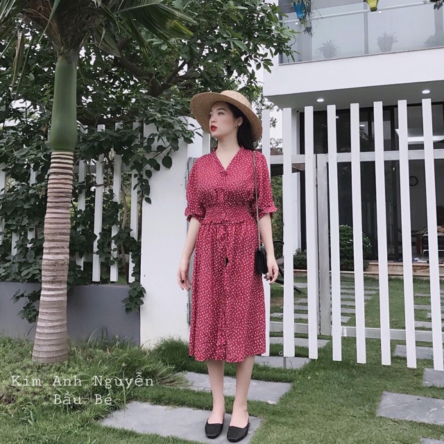 váy chấm bi đôi bạn thân