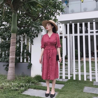 váy chấm bi đôi bạn thân