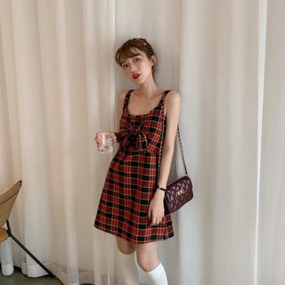 Đầm nữ 2 dây, thắt nơ trước