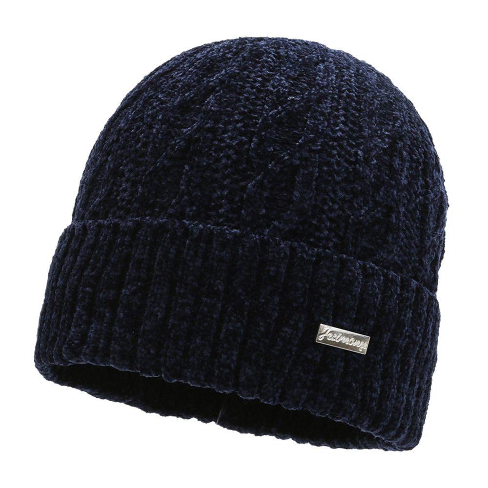 Mũ Beanie Dệt Kim Họa Tiết Kẻ Sọc Màu Trơn Dễ Thương Cho Nữ