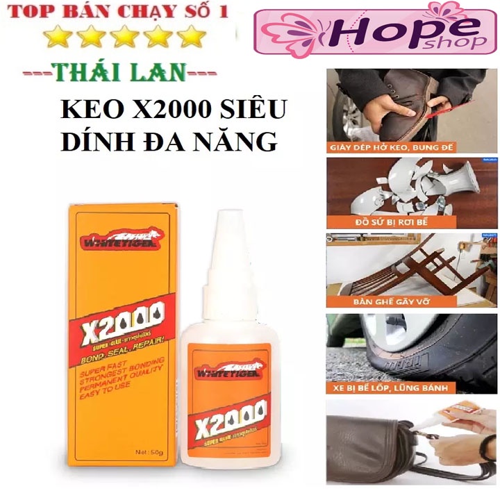 Keo X2000 chính hãng,siêu dính giày,dán đá,dán sắt,dán giày,dép,kim loại