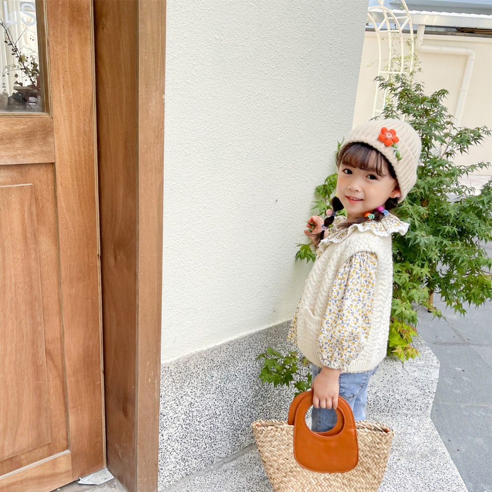 Mũ Len Dày Dặn Màu Sắc Ngọt Ngào Dễ Thương Cho Bé Gái