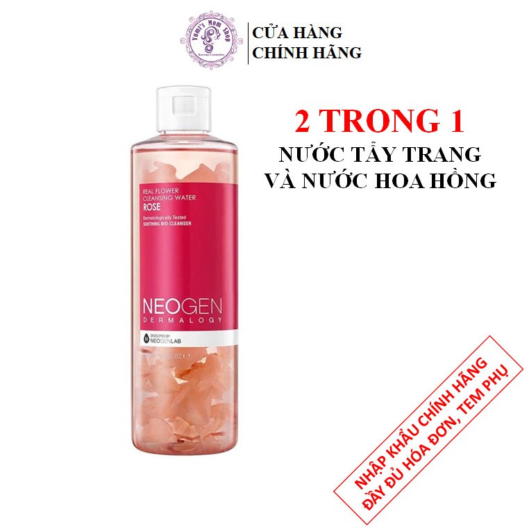 [Nước Thần 2 In 1] Nước Tẩy Trang Kết Hợp Nước Hoa Hồng Làm Sạch Sâu, Siêu Cấp Ẩm Neogen Dermalogy Real Flower Cleansing