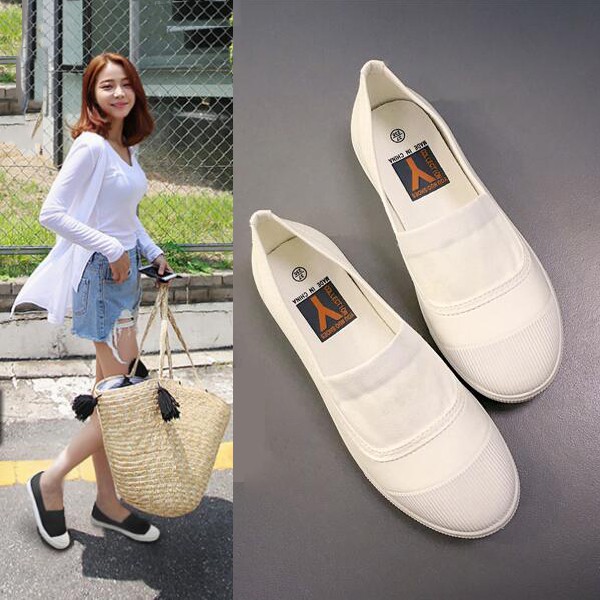 Giày lười chất liệu canvas kiểu dáng đơn giản hợp thời trang dành cho nữ | BigBuy360 - bigbuy360.vn