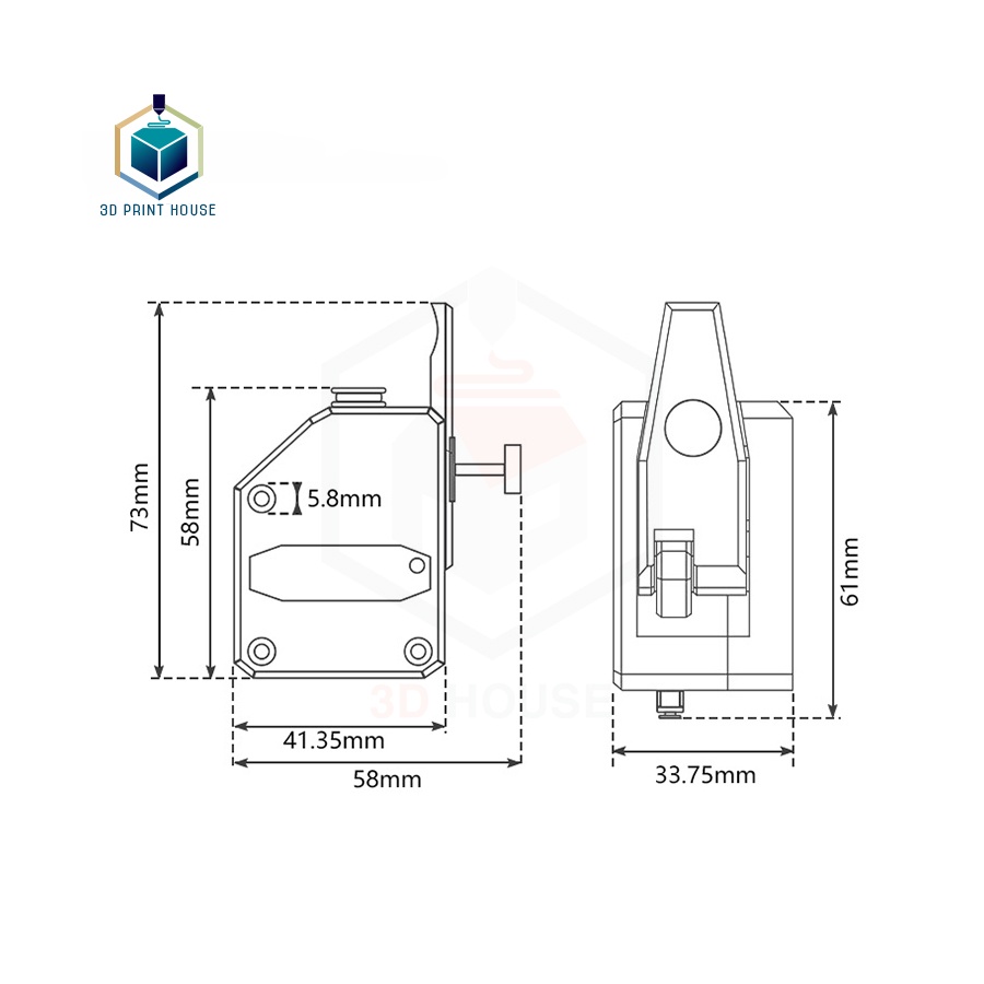 Bộ Đùn Nhựa Dual Drive Đen - Trong Suốt Cho Máy In 3D