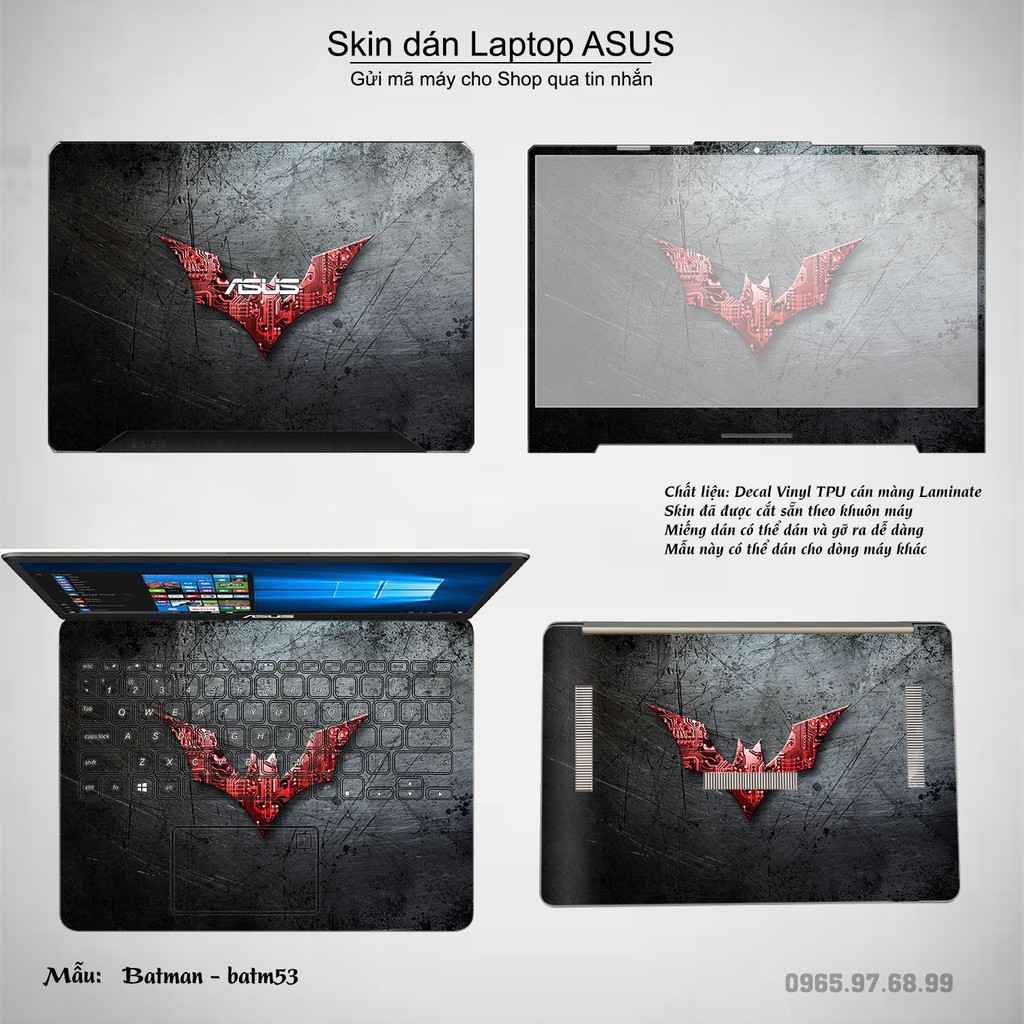 Skin dán Laptop Asus in hình Người dơi _nhiều mẫu 3 (inbox mã máy cho Shop)