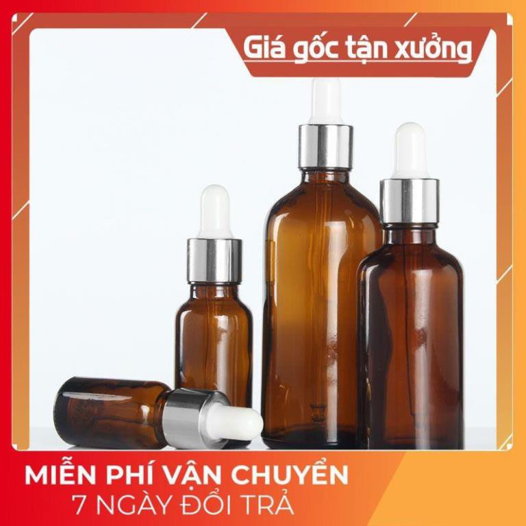 Lọ đựng tinh dầu 15ml/20ml Dày bóp giọt Khoen Bạc / lọ chiết serum  [chai lo my pham gia si]