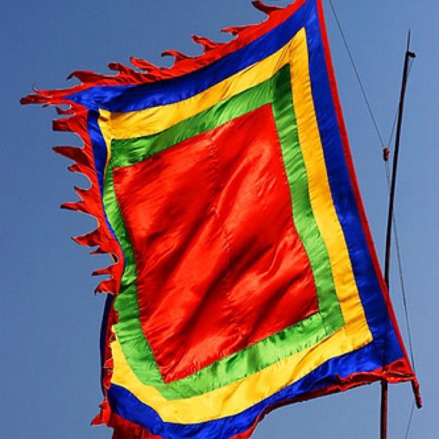 cờ ngũ sắc - cờ thần 1m (nhà Thánh - các quan)