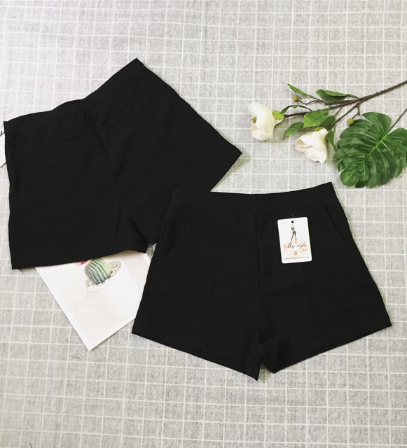 Quần short vải lưng cao (100% ảnh thật)