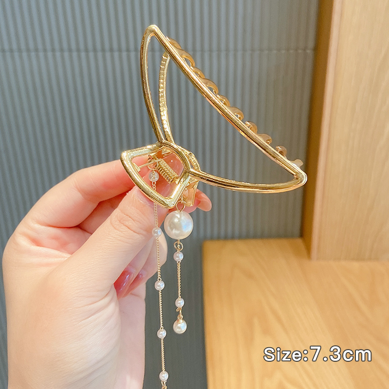 Kẹp Tóc Kim Loại Đính Ngọc Trai Nhân Tạo Thời Trang Hàn Quốc