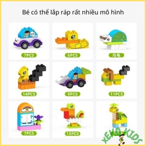 Bộ đồ chơi Lego cỡ lớn xếp, ghép hình cho bé trai, gái 2 3 4 5 6 7 tuổi. Đồ chơi lắp ráp, lắp ghép thông minh cho trẻ em