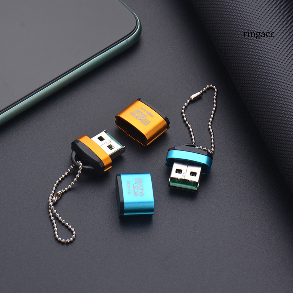 Đầu Đọc Thẻ Nhớ USB TF Tốc Độ Cao Bằng Hợp Kim Nhôm Có Dây Treo Cho Máy Tính
