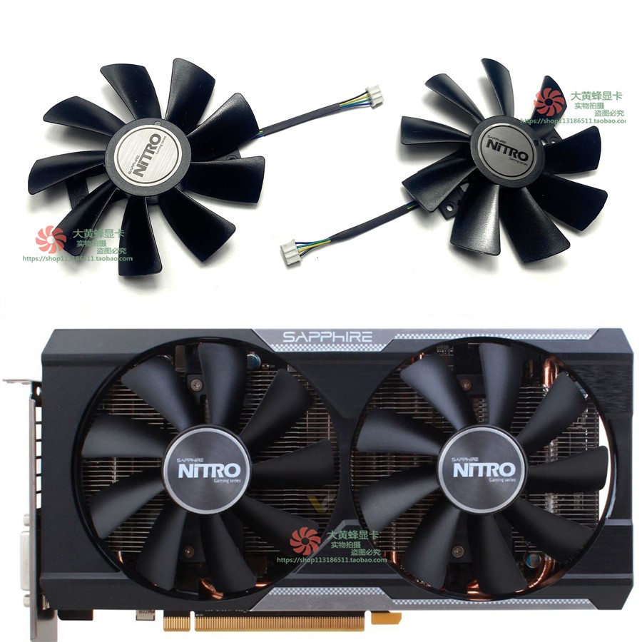 ☃= Sapphire R9 380X / R9 380 Phiên bản siêu bạch kim Quạt làm mát Card đồ họa GAA8B2U