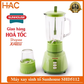 Máy Xay Sinh Tố Sunhouse SHD5112 - Công Suất 350W - Dung Tích 1 Lít - 2 Cối Xay Hoa Quả, Thực Phẩm Khô. Hàng chính hãng