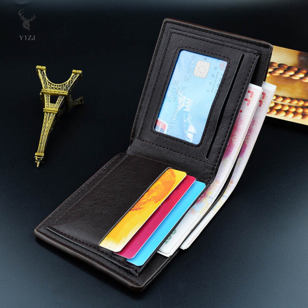 COD&amp; Men Wallets Purse PU Small Mini Storage Bag Fashion Durable For Coin Money Cards &amp;VN