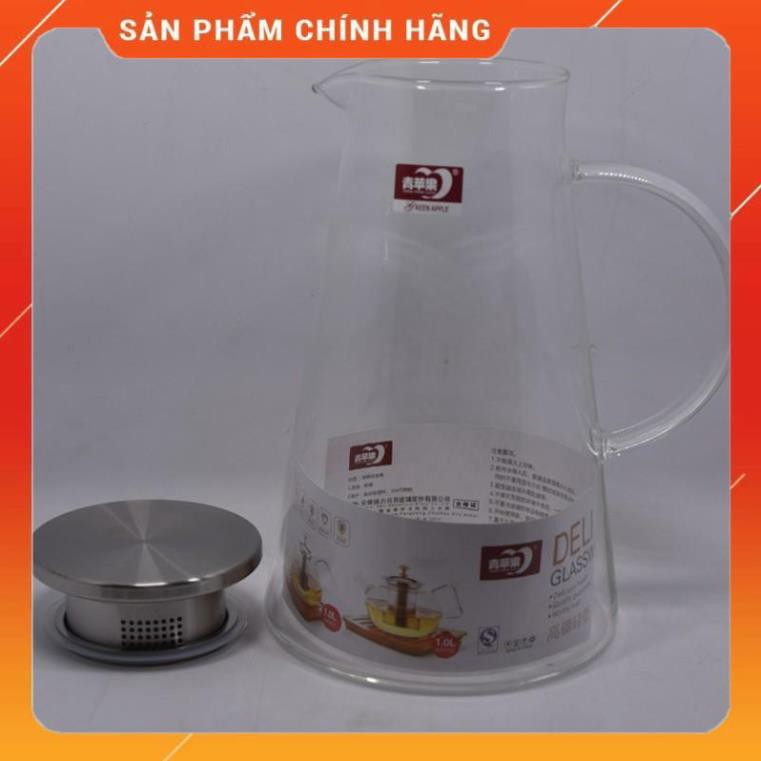 CHÍNH HÃNG -  Ấm pha trà Deli  inox 1800ml,bình pha trà thủy tinh ,bình ủ trà cao cấp,bình đựng nước 1800ml | BigBuy360 - bigbuy360.vn
