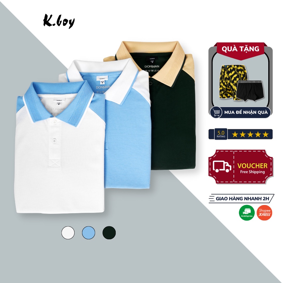 Áo Polo Nam Kboy chất Cá Mập TC Mắt vải dẹt, dài, to hơn vải cá sấu có độ bền cao, ít bị nhăn - AT13