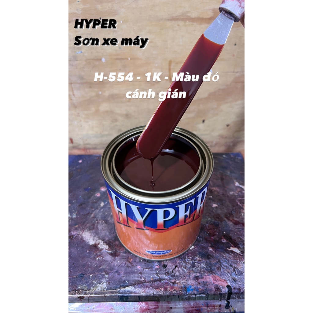 Sơn xe máy HYPER màu cánh gián trong 1K - Dùng cho gỗ - xe máy