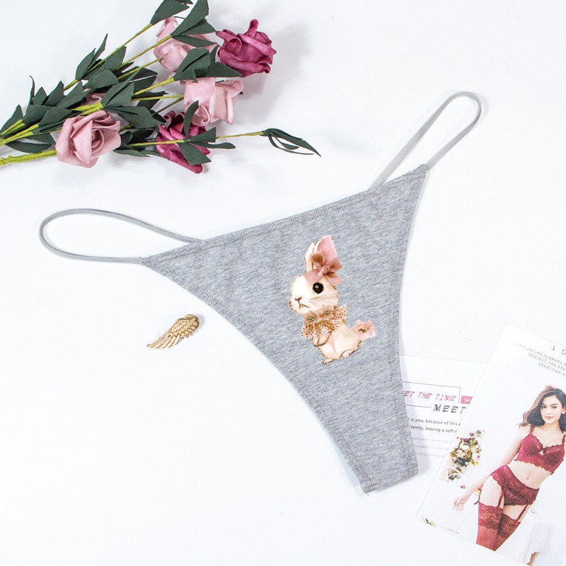 Quần lót Varsbaby N150 lọt khe hình chữ V màu đen và xám bằng cotton