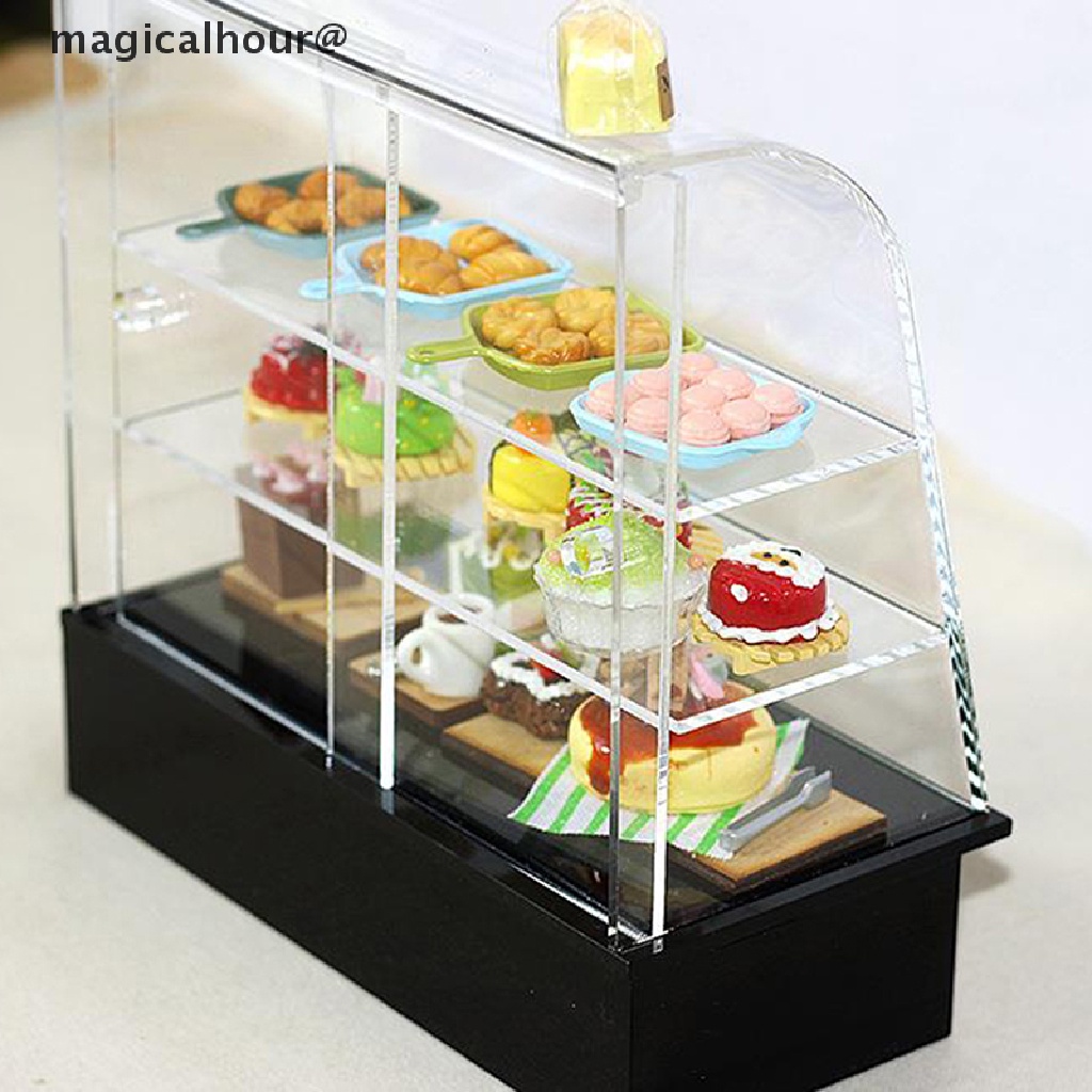 Tủ Trưng Bày Bánh Kem Bằng Gỗ Thu Nhỏ Tỷ Lệ 1: 12 Trang Trí Nhà Búp Bê Mới