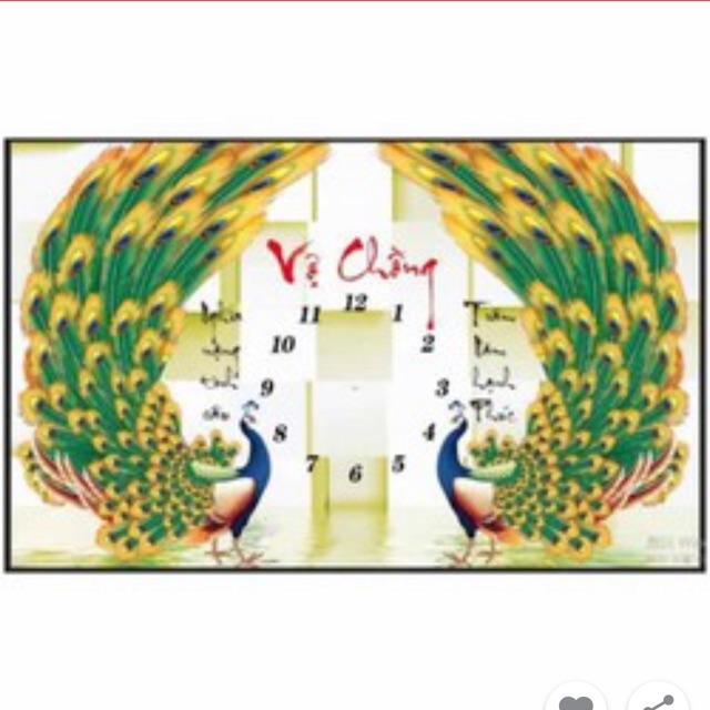 Tranh đính đá Vợ Chồng Công kt 70x50cm