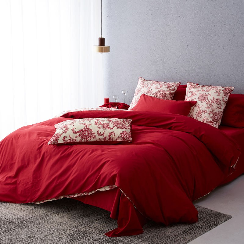 bán hàng trực tiếp tại nhà máyNgười nổi tiếng trên Internetáo cưới bốn mảnh cotton đỏ tinh giường bông Li phòng