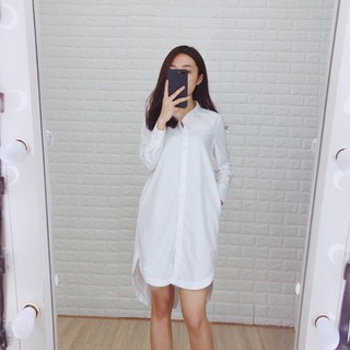 Đầm sơ mi dáng cut-out chất mềm mát loại 1