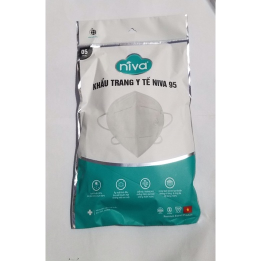 Khẩu Trang Niva N95 bao bì mới gói 5 chiếc